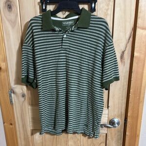 Vintage Green Striped Wrangler Men's Shirt